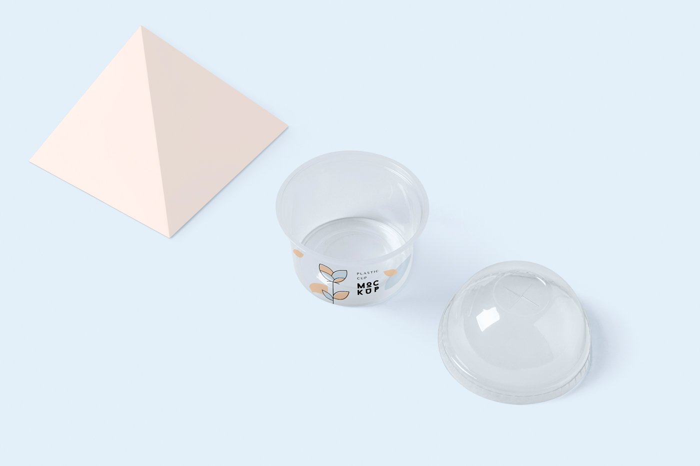 透明冰激凌酸奶塑料包装罐设计展示样机