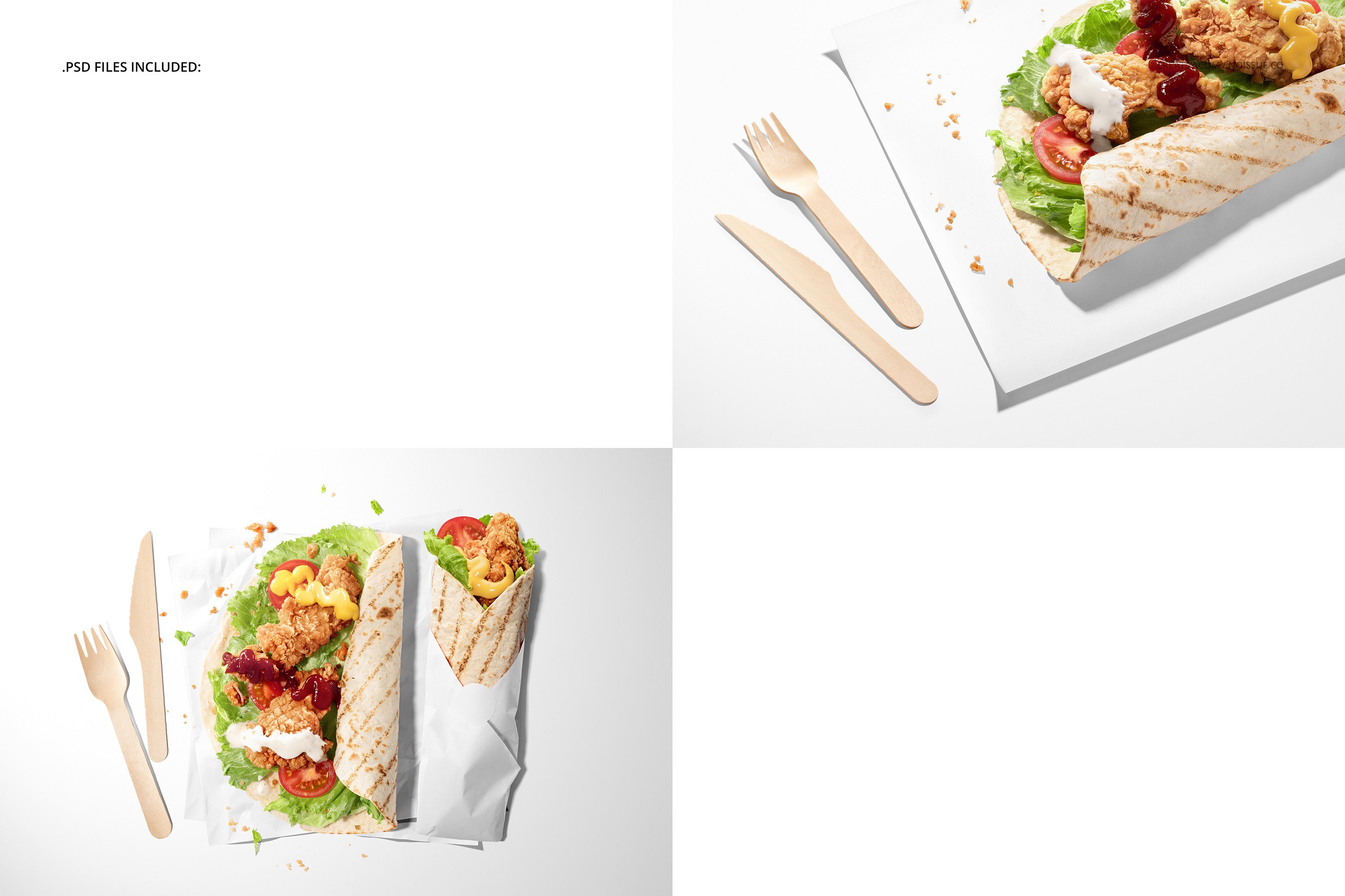 卷饼快餐食品安全包装纸设计Ps智能贴图样机模板 Food Safe Paper Mockup