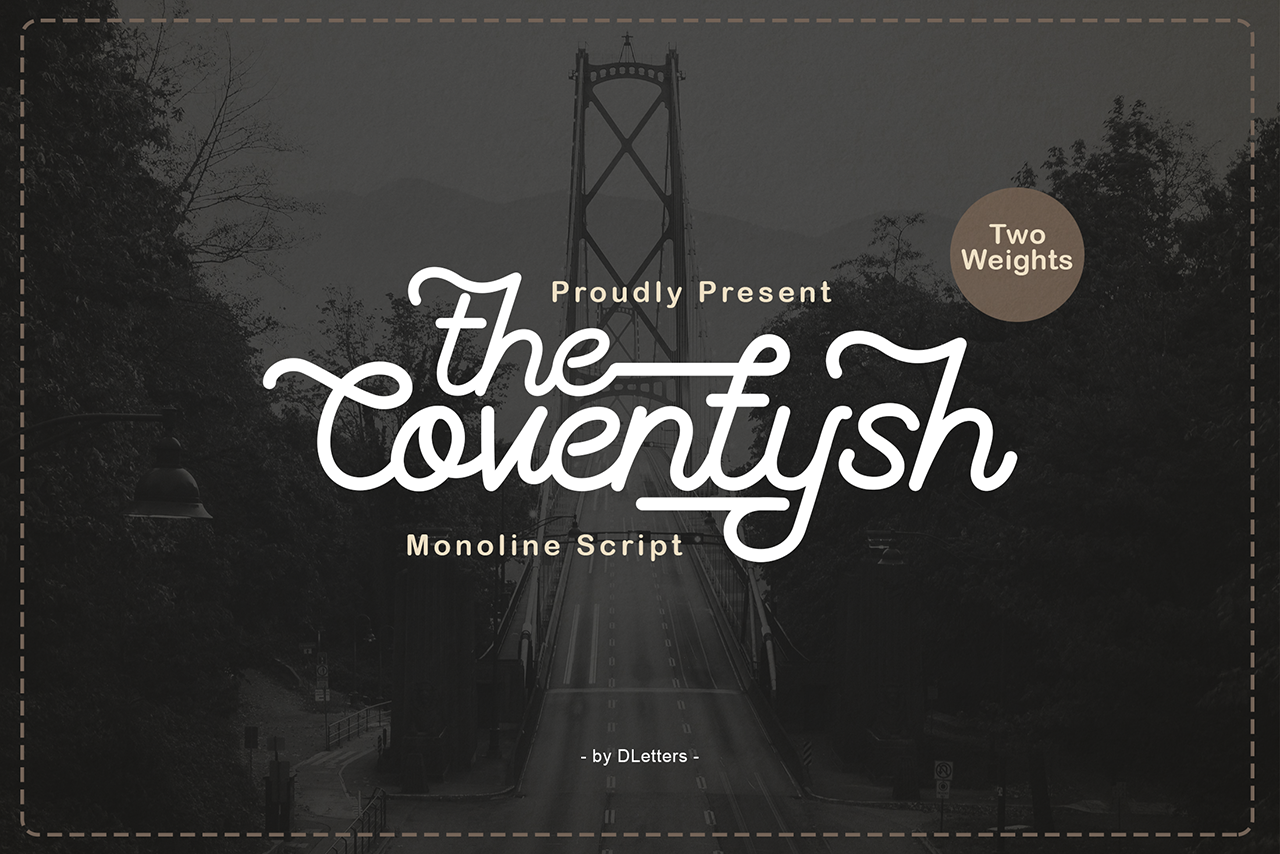 创意艺术连体手写英文字体The Coventysh – Monoline Script Font