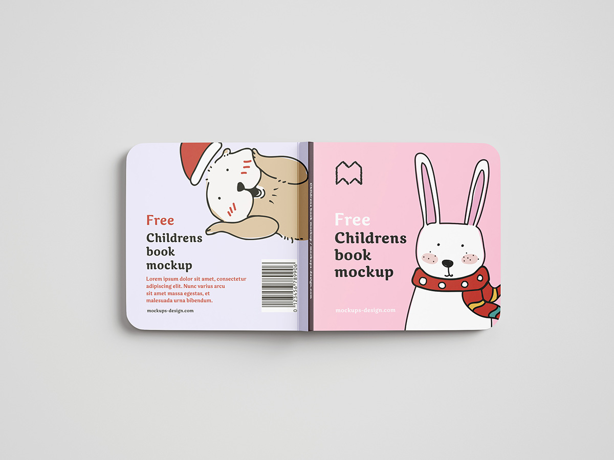 028 6款可商用儿童绘本读物设计样机Childrens Book Mockup