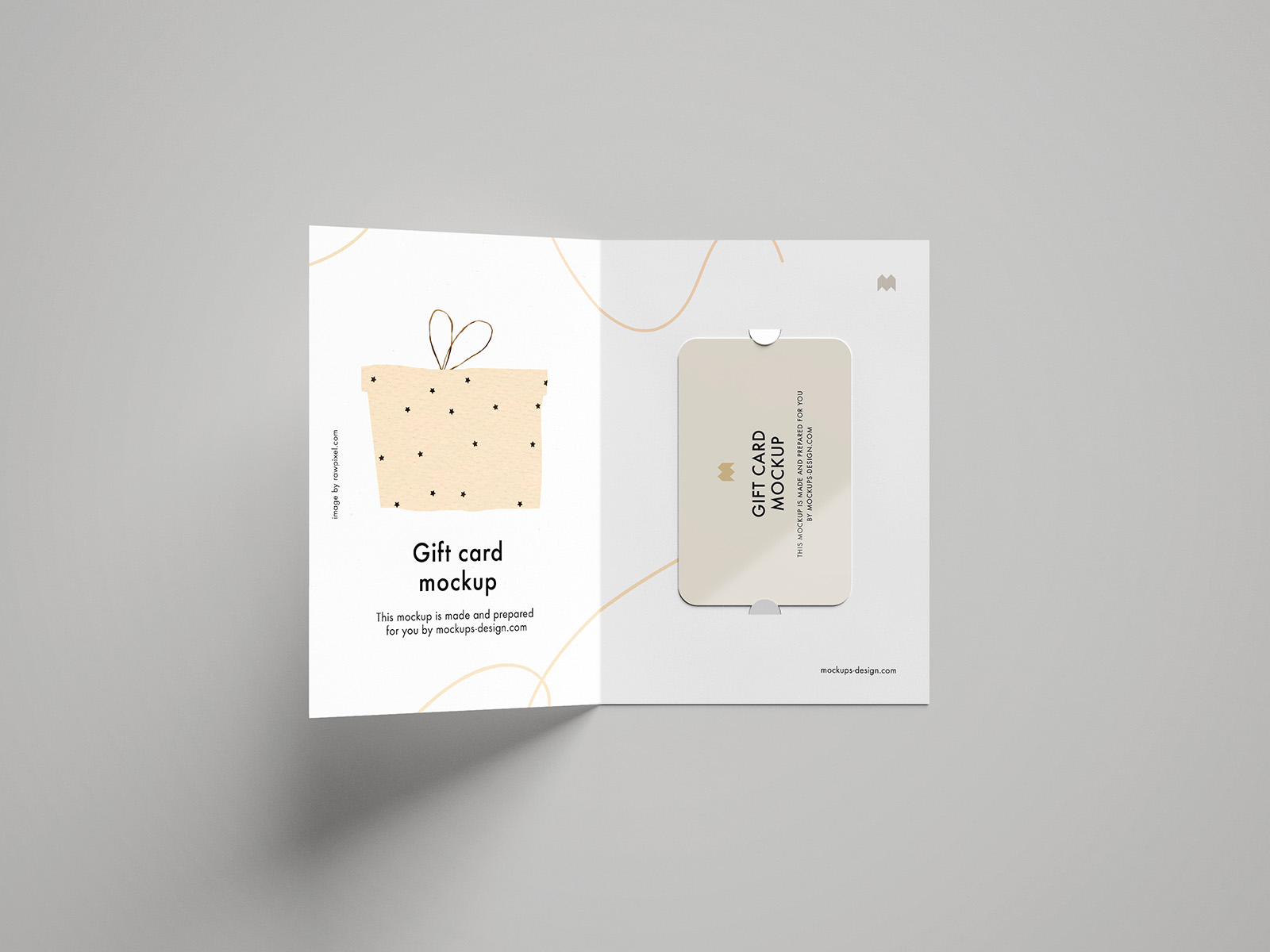 065 5款可商用折页卡包会员卡包装样机Gift Card Mockup