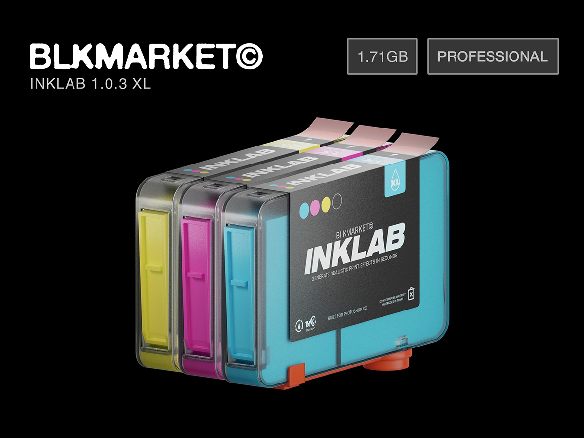 141 潮流复古图片半调RISO印刷效果生成PS扩展插件素材 Blkmarket – Inklab V1.0.3 PS CC Extension