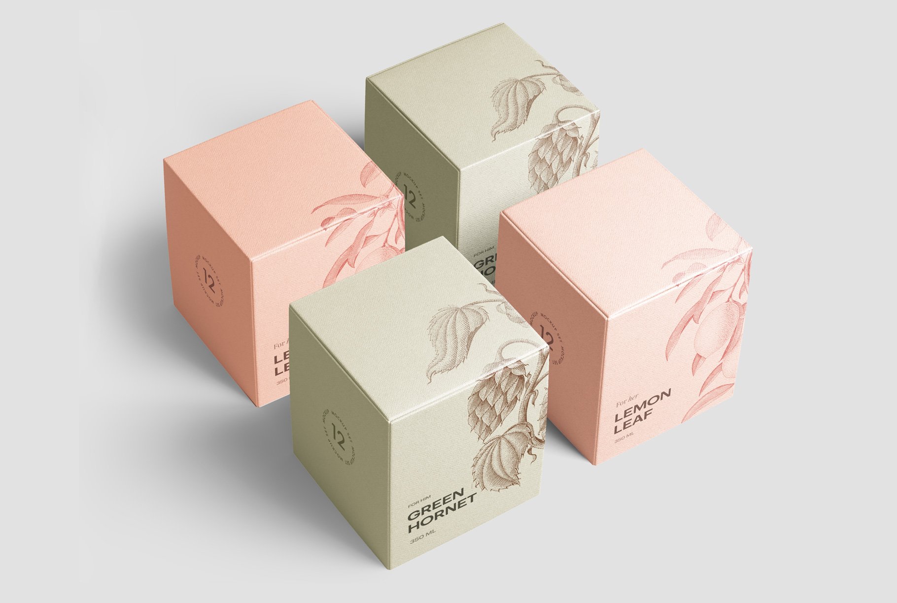 561 高质量方形化妆品香水包装盒设计预览图样机模板 Box Mockup Vol.3