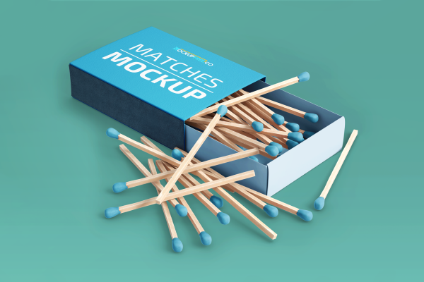 0174 2款可商用火柴样机mockup co matches  psd mockup