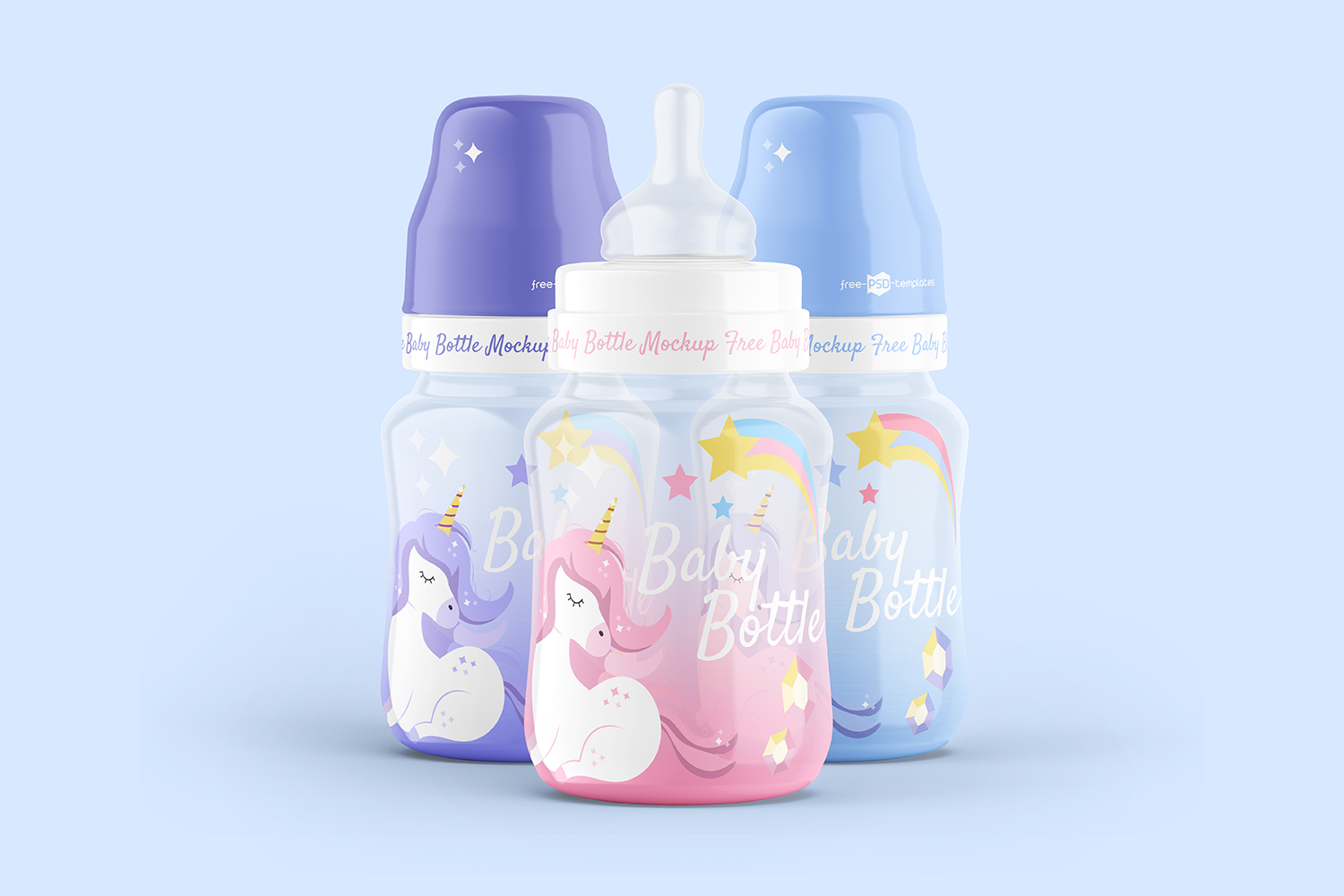 0197 3款可商用婴儿奶瓶样机 Baby Bottle Mockup