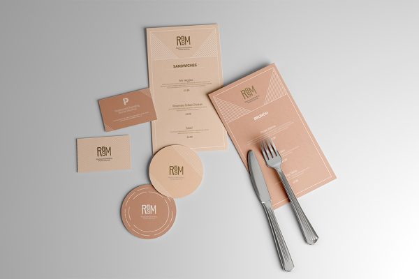 0204 可商用餐具杯垫菜单样机 restaurant branding scene mockup