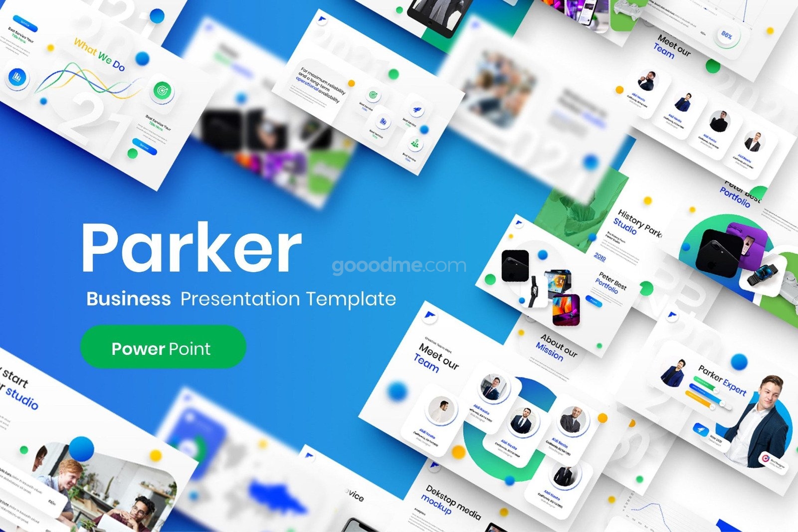 684 多用途创意设计的PPT模板Parker – Business PowerPoint Template