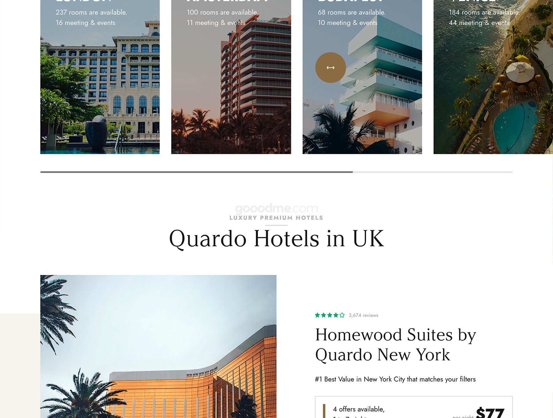 旅游度假企业品牌官方网站WordPress主题模版Quardo Deluxe Hotels WordPress Theme