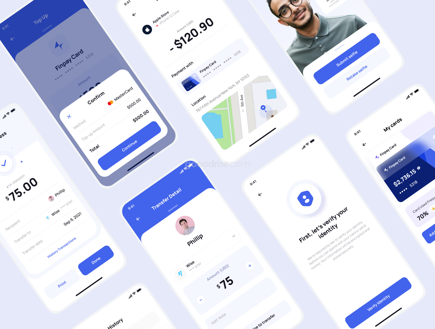 简洁金融产品APP应用界面 UI 套件模板Finpay – Finance App UI Kit