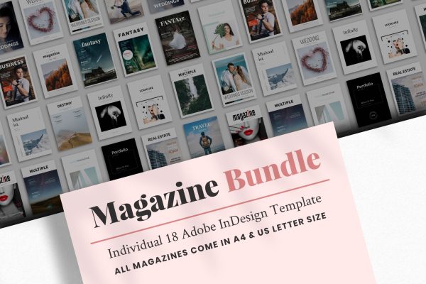 18款简洁大气欧美风杂志VI画册设计模板 Magazine Bundle