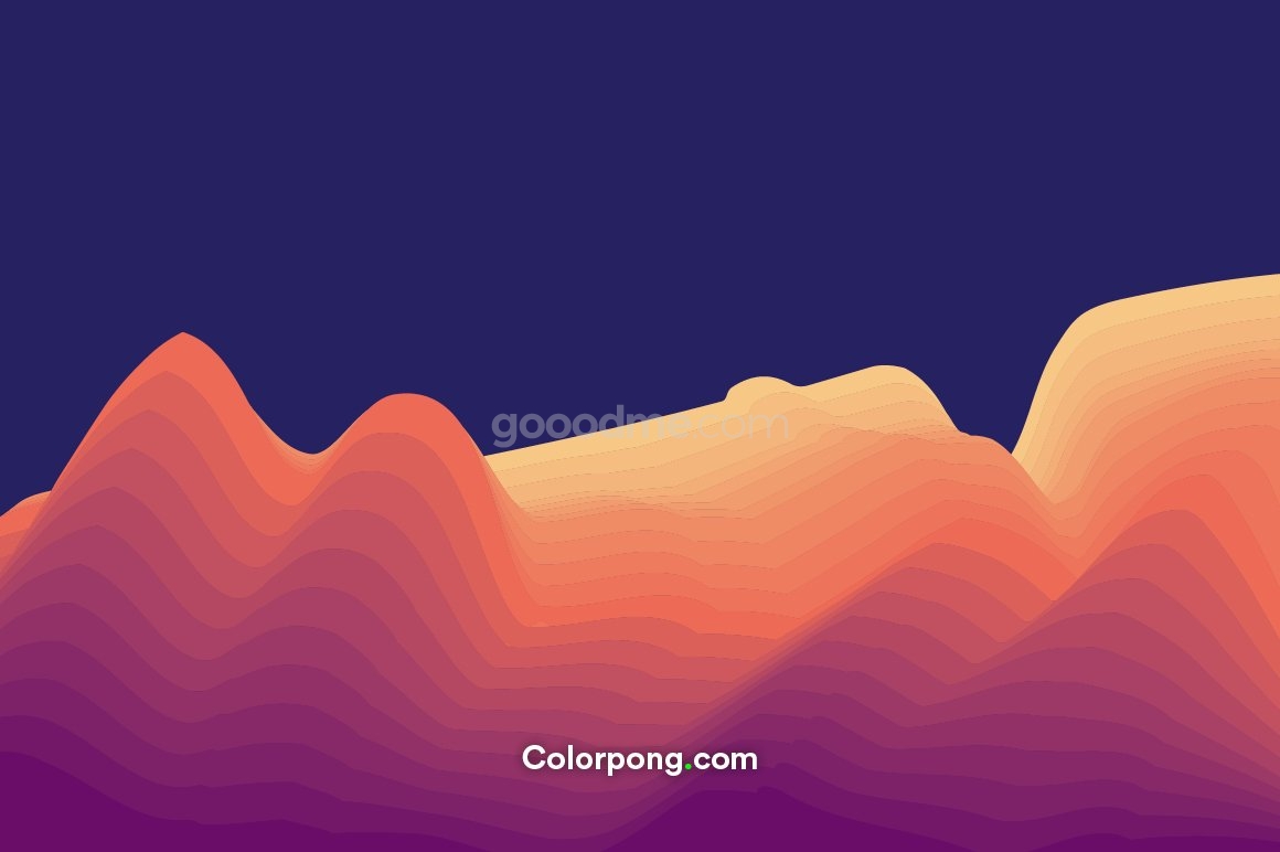 11款潮流抽象渐变热像仪等高线地形图矢量设计素材 Colorpong – Landscapes