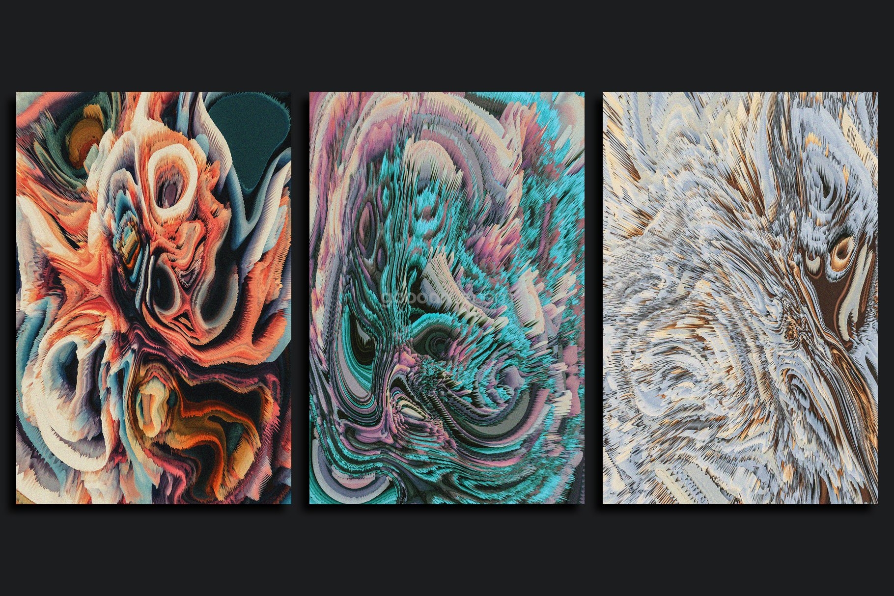 25款炫彩抽象艺术3D爆炸梯度图扭曲渐变毛刺高清背景底纹素材 Chaos Theory – 25 Abstract Textures