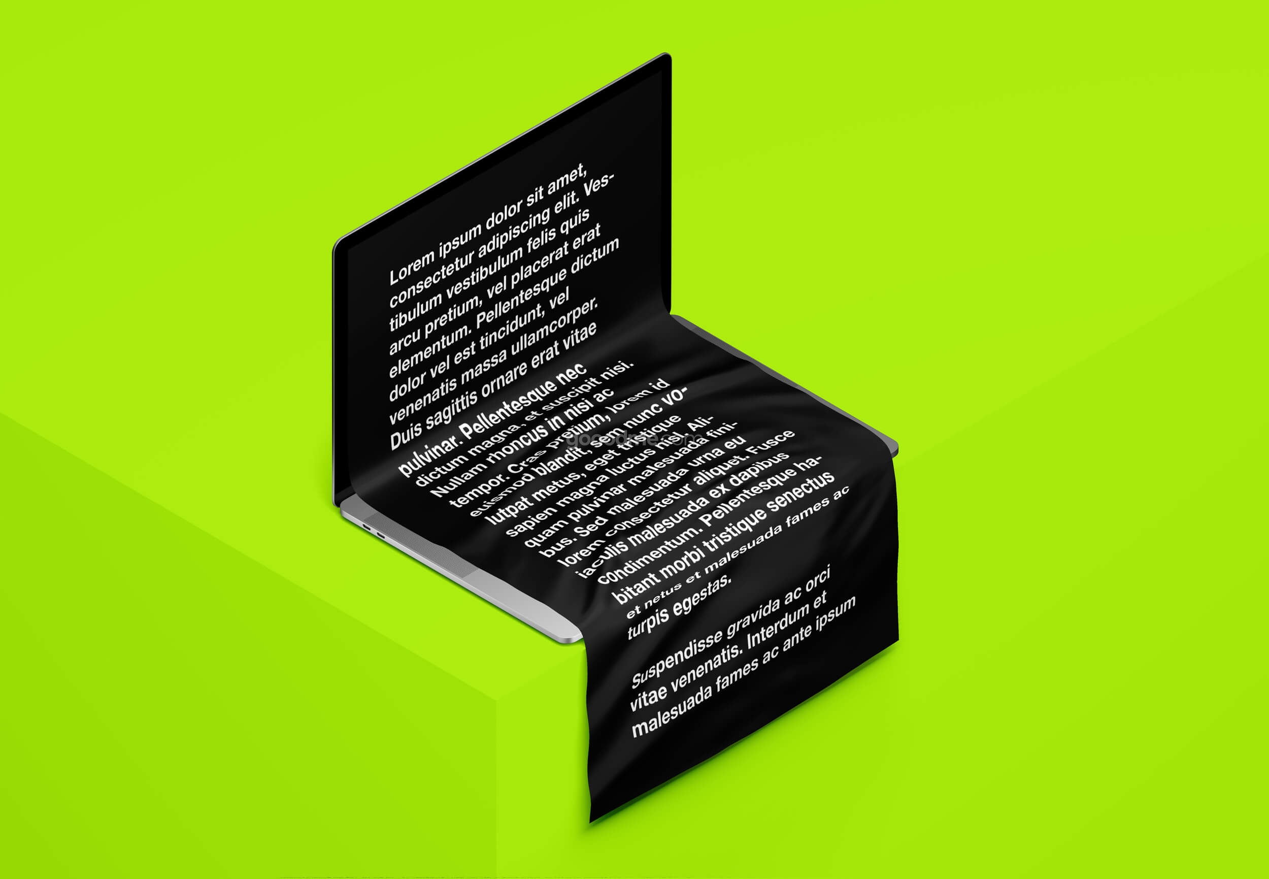 344 可商用长屏网页设计UI展示效果PSD样机素材 MacBook Long Scroll Mockup