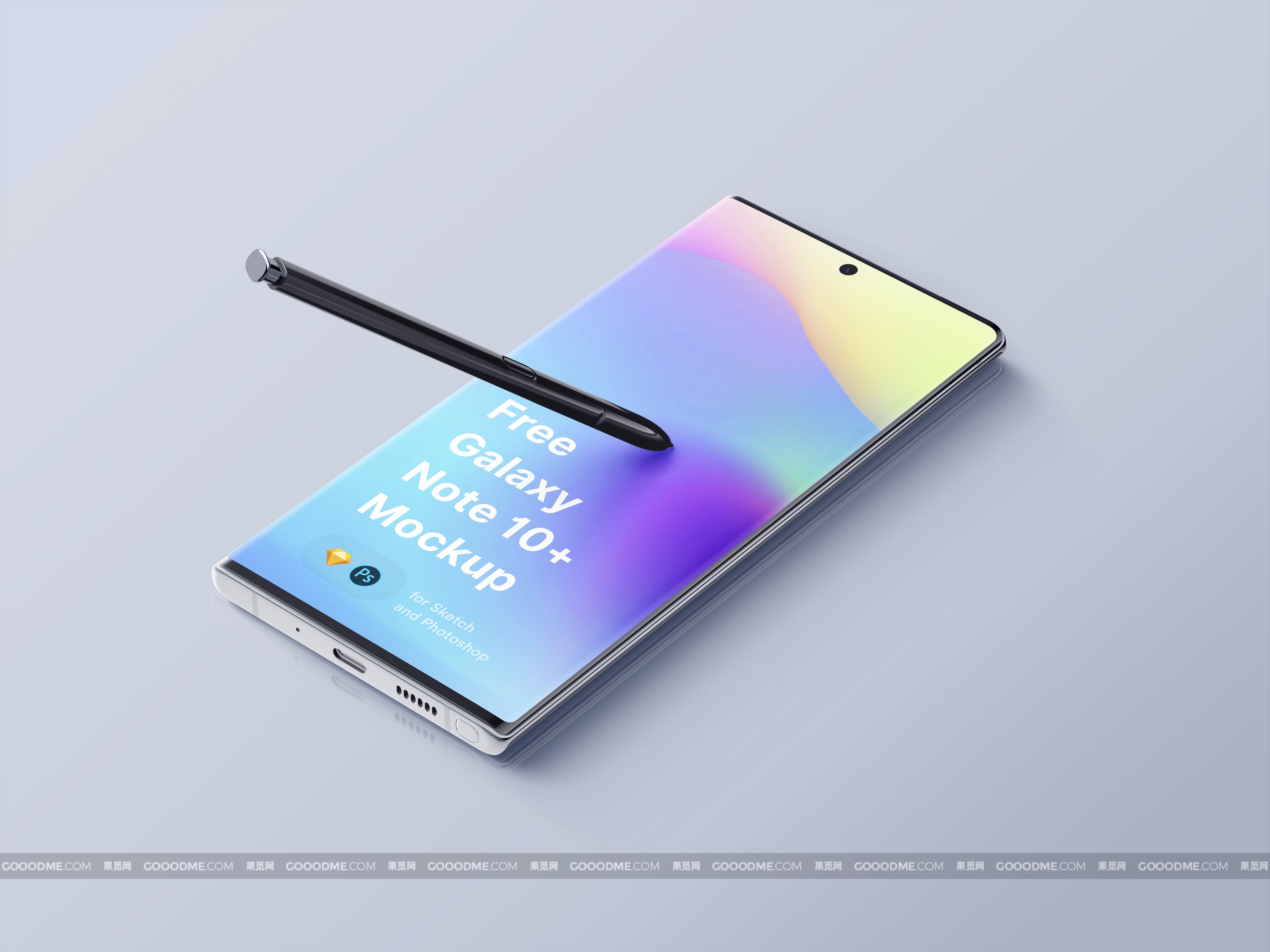 362 可商用三星 Galaxy Note 10 Plus 手机UI展示设计样机素材Samsung Galaxy Note 10 Plus Mockup