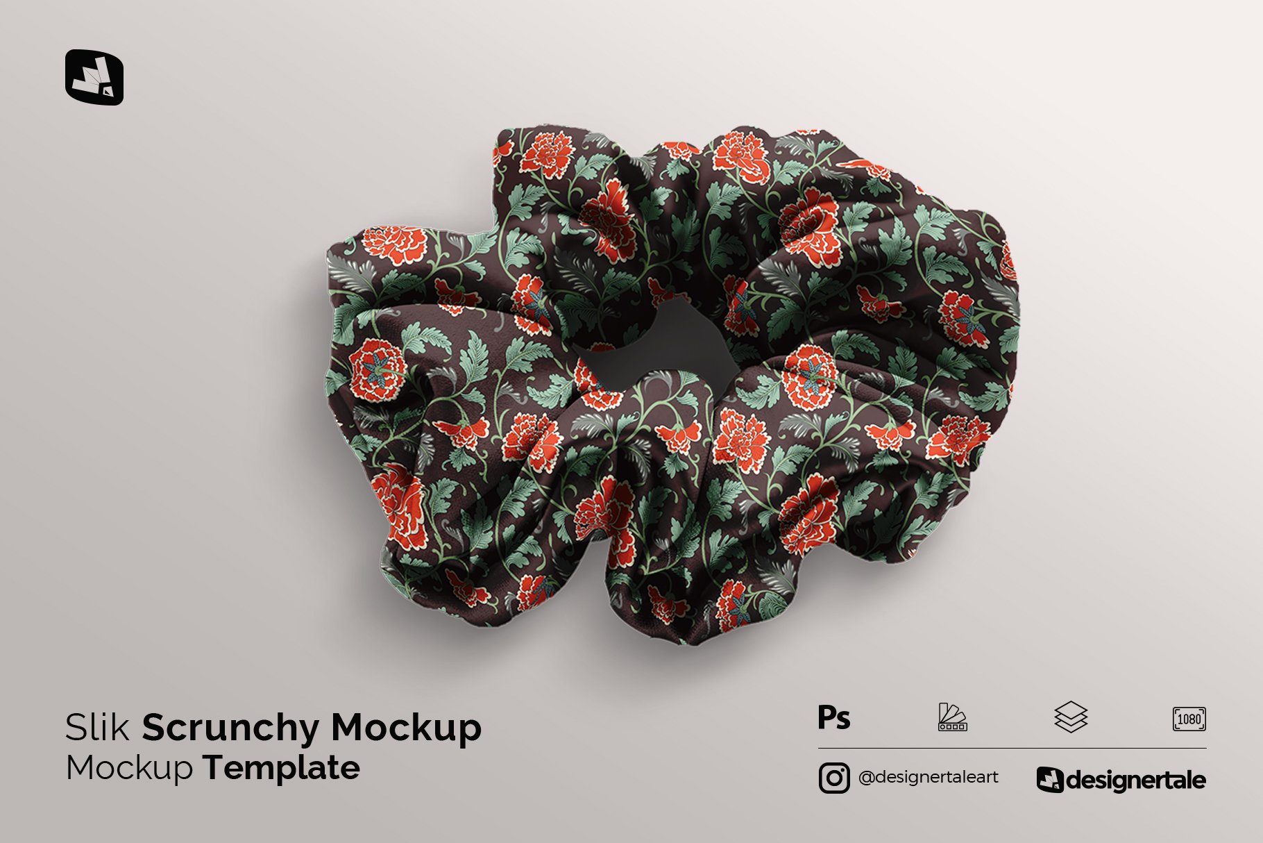 996 围脖图案设计PSD样机模型Silk Scrunchy Mockup