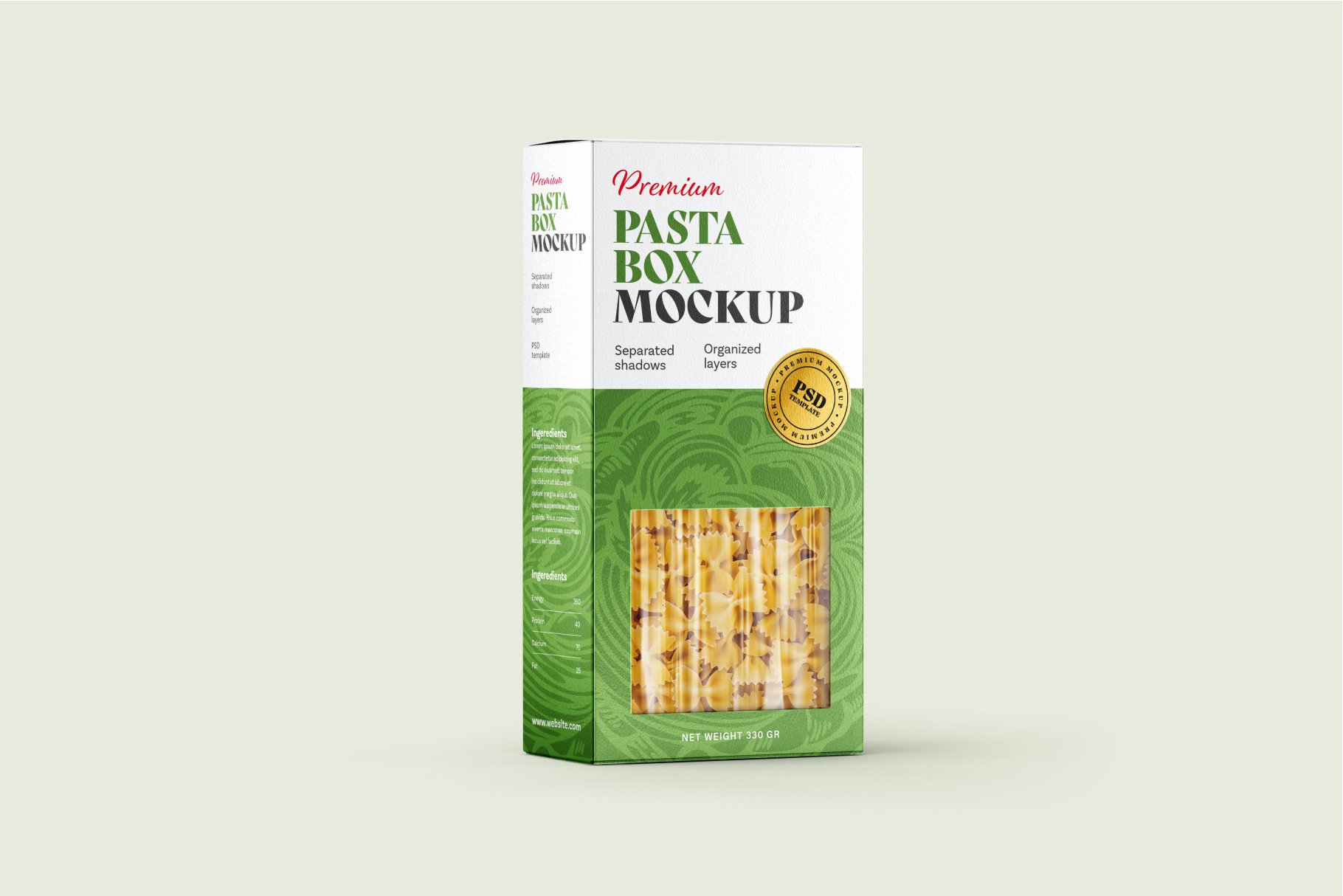 083 意大利面纸盒包装PSD样机套装 Pasta Box Packaging Mockup Set