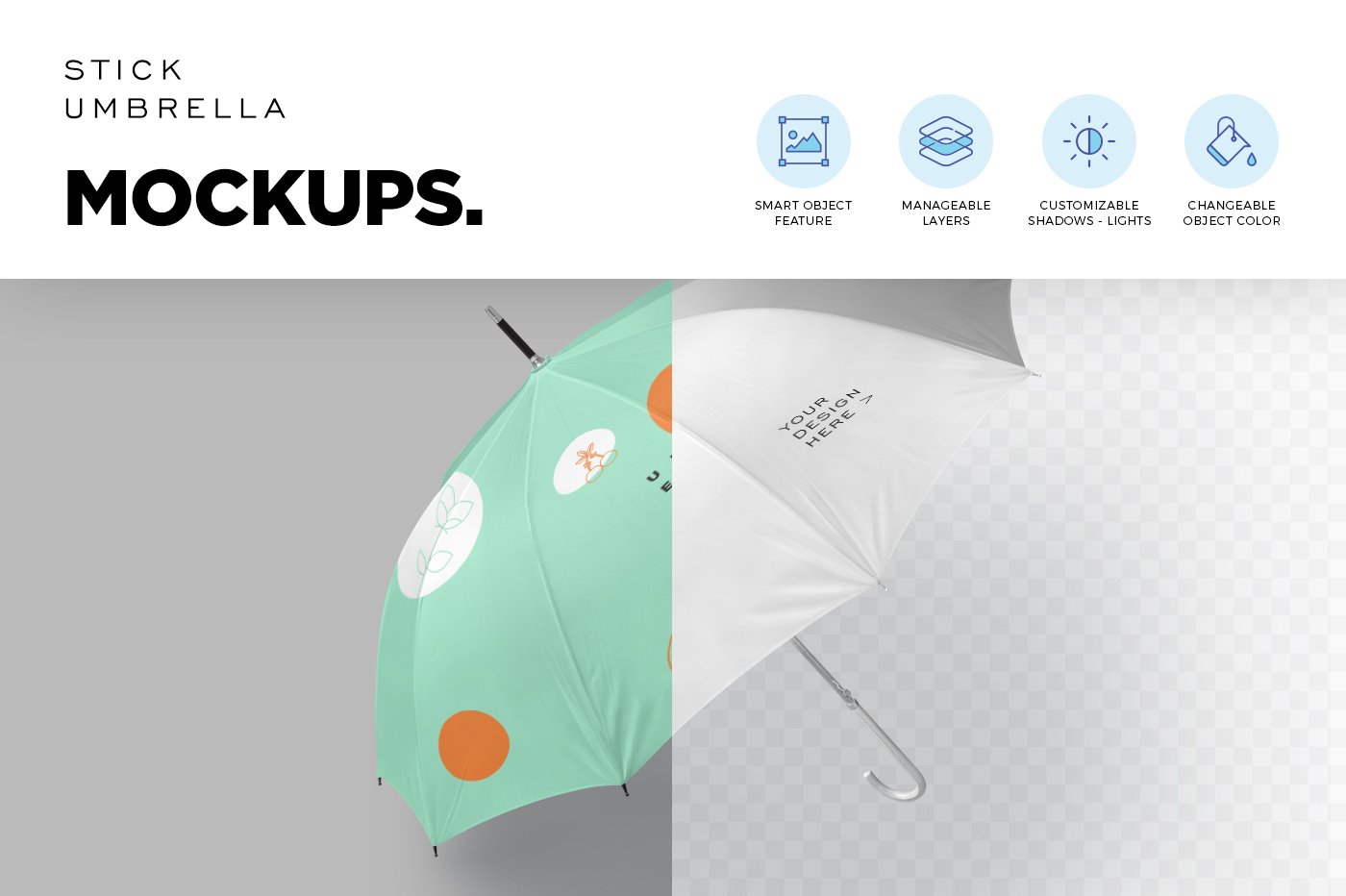 090 多角度雨伞样机 Umbrella Mockups