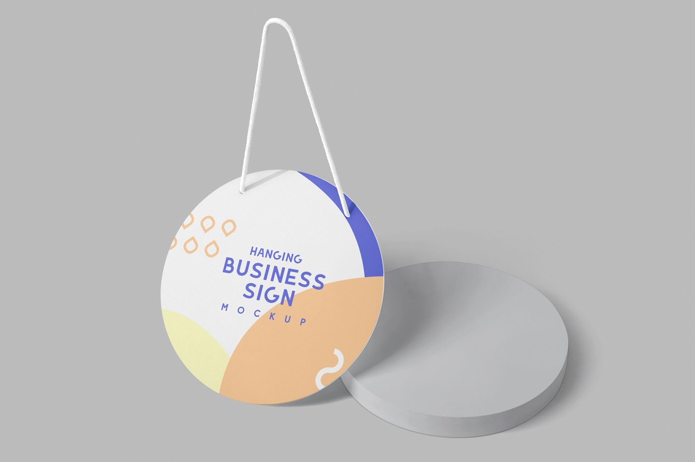 098 圆形吊牌PSD样机标志模型 Round Door Sign Mockups