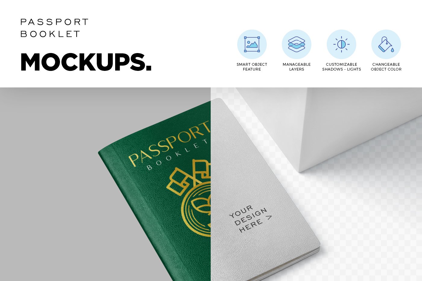 115 证件护照PSD样机 Passport Booklet Mockups