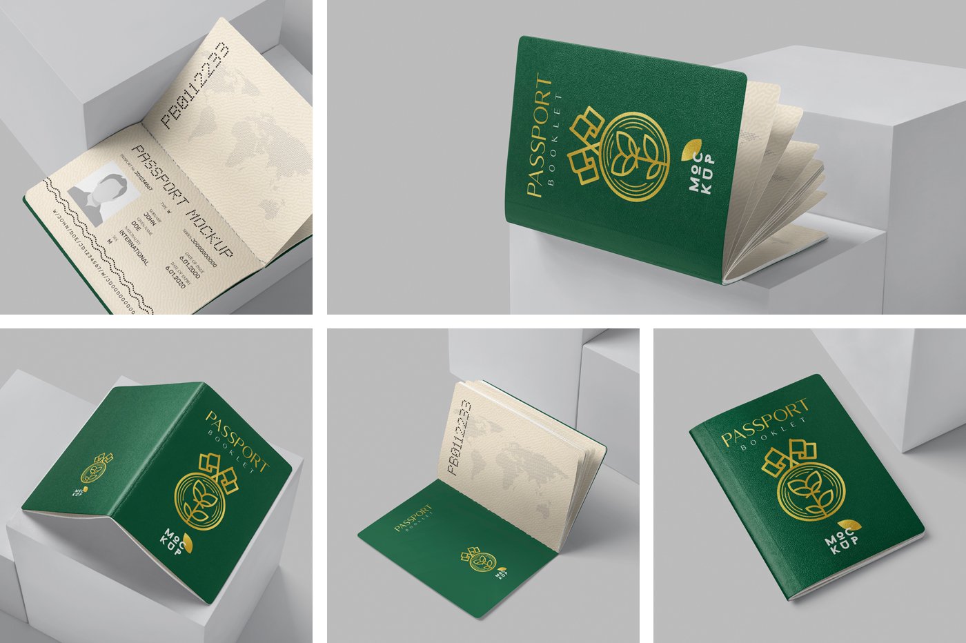 115 证件护照PSD样机 Passport Booklet Mockups