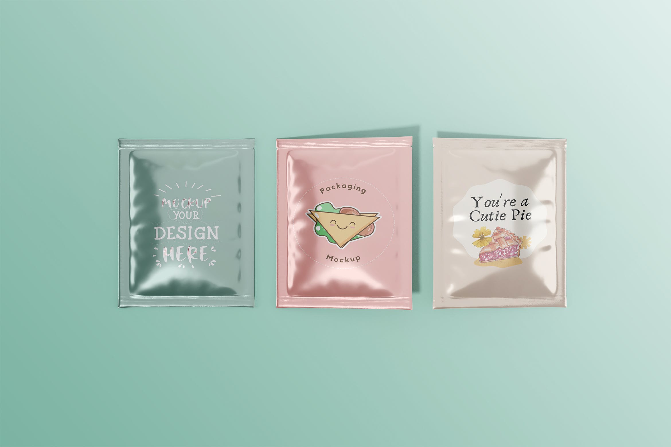 116 锡箔包装面膜包装袋PSD样机 Pouch Packaging Mockups