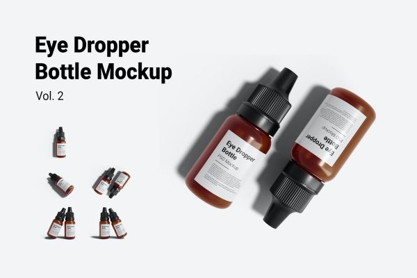 132 精油透明瓶样机Eye Dropper Bottle Mockup Vol