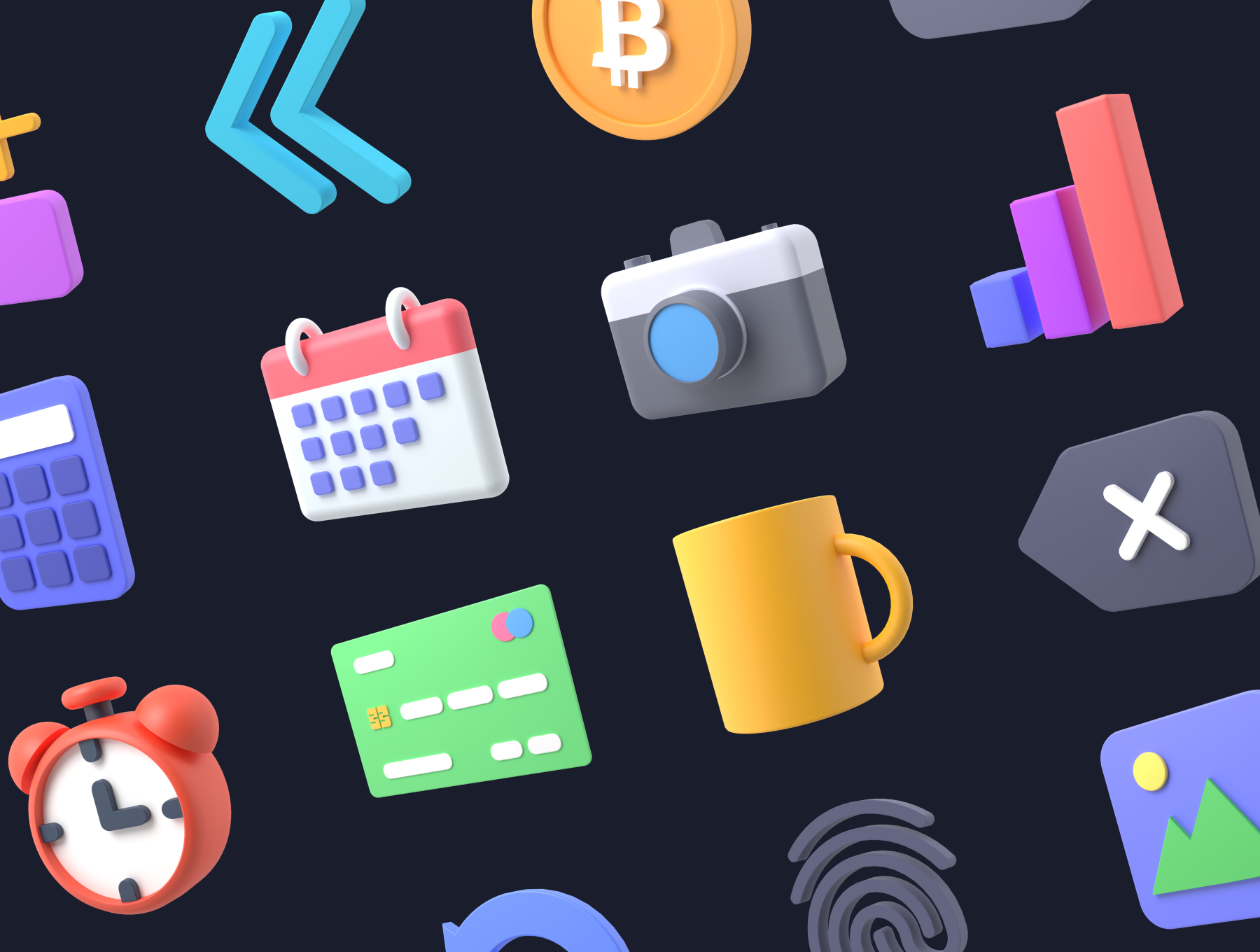 1131 30个3D办公web立体图标素材 3D Icon Pack #1