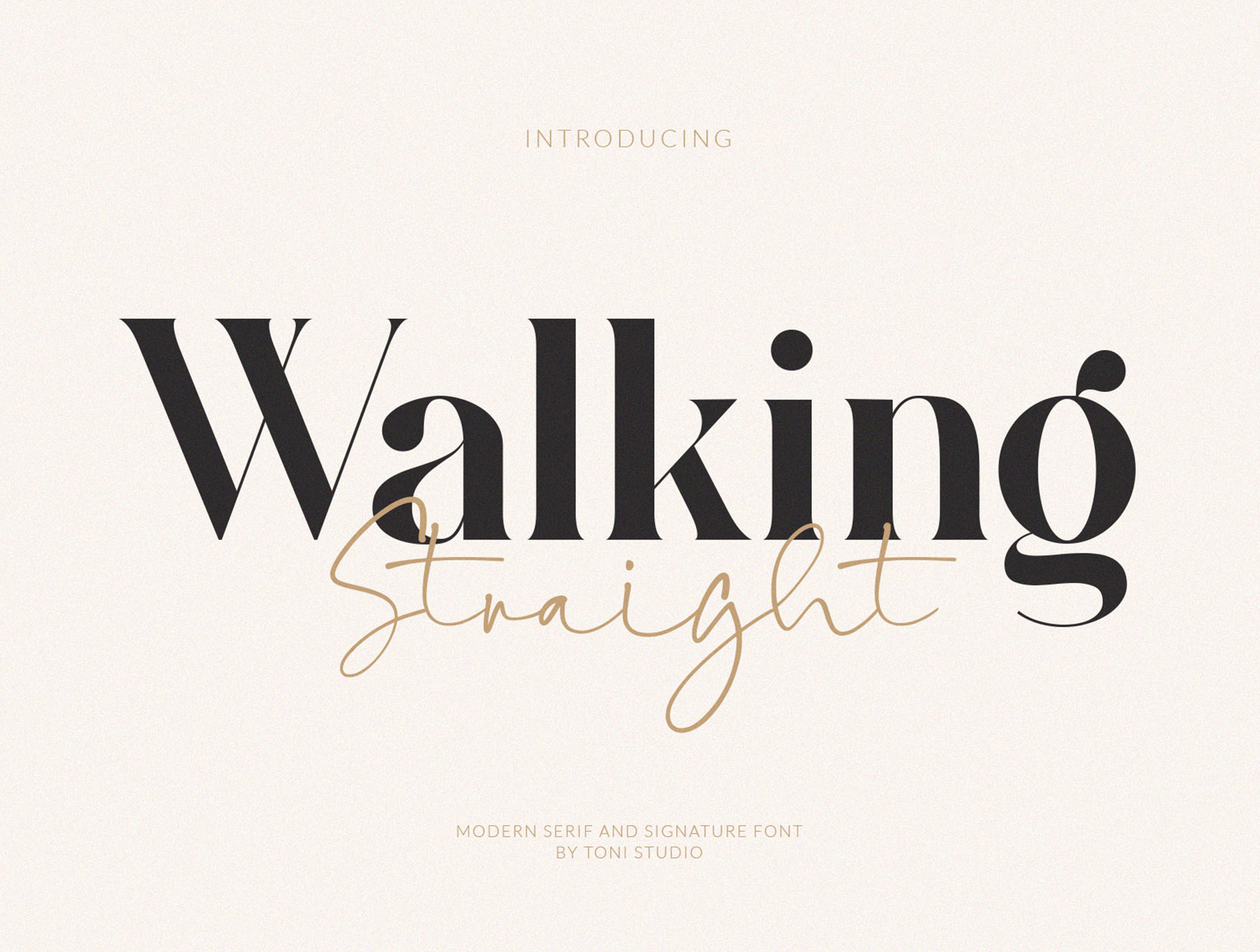 1260 现代衬线英文字体和手写签名字体 walking Straight_font duo_serif and signature typeface