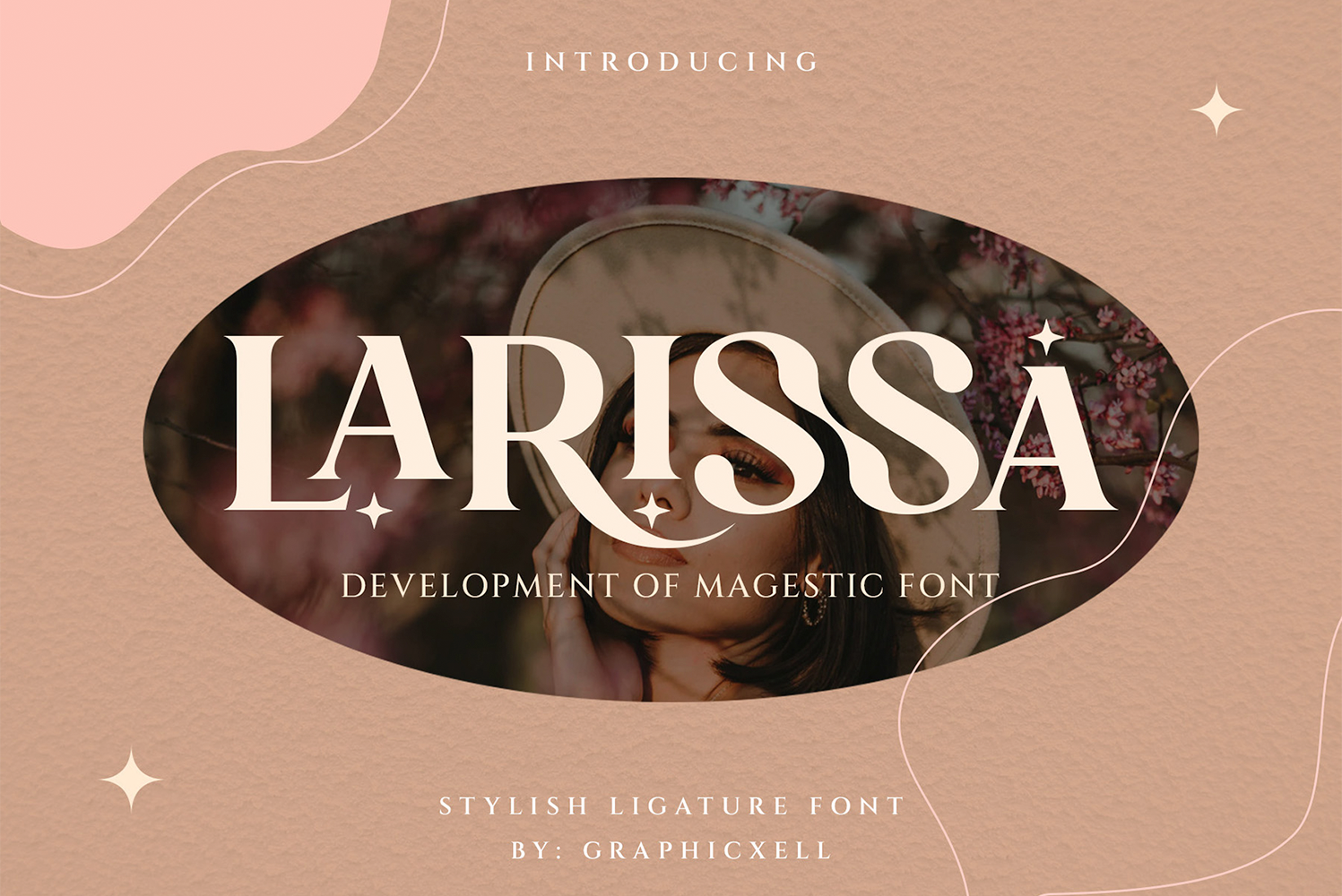 1149 创意酸性连体字体英文字体 Larissa – Stylish Ligature Typeface