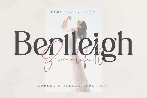 1240 典雅复古英文衬线字体Berlleigh Beautifull Font Duo