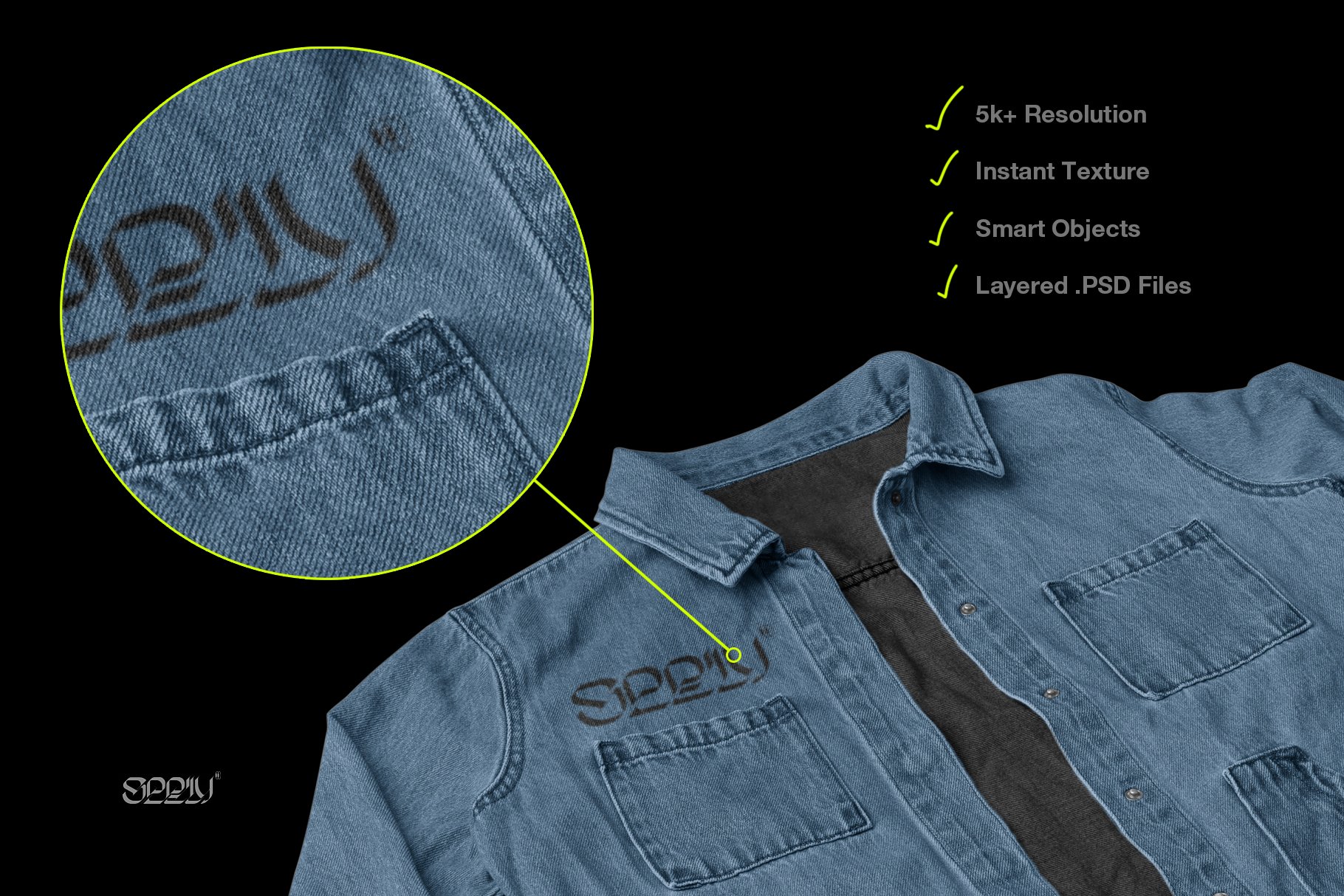 1339 复古牛仔夹克牛仔衣PSD样机 Mad_Supply_Jean_Jacket_3Q_Mockup