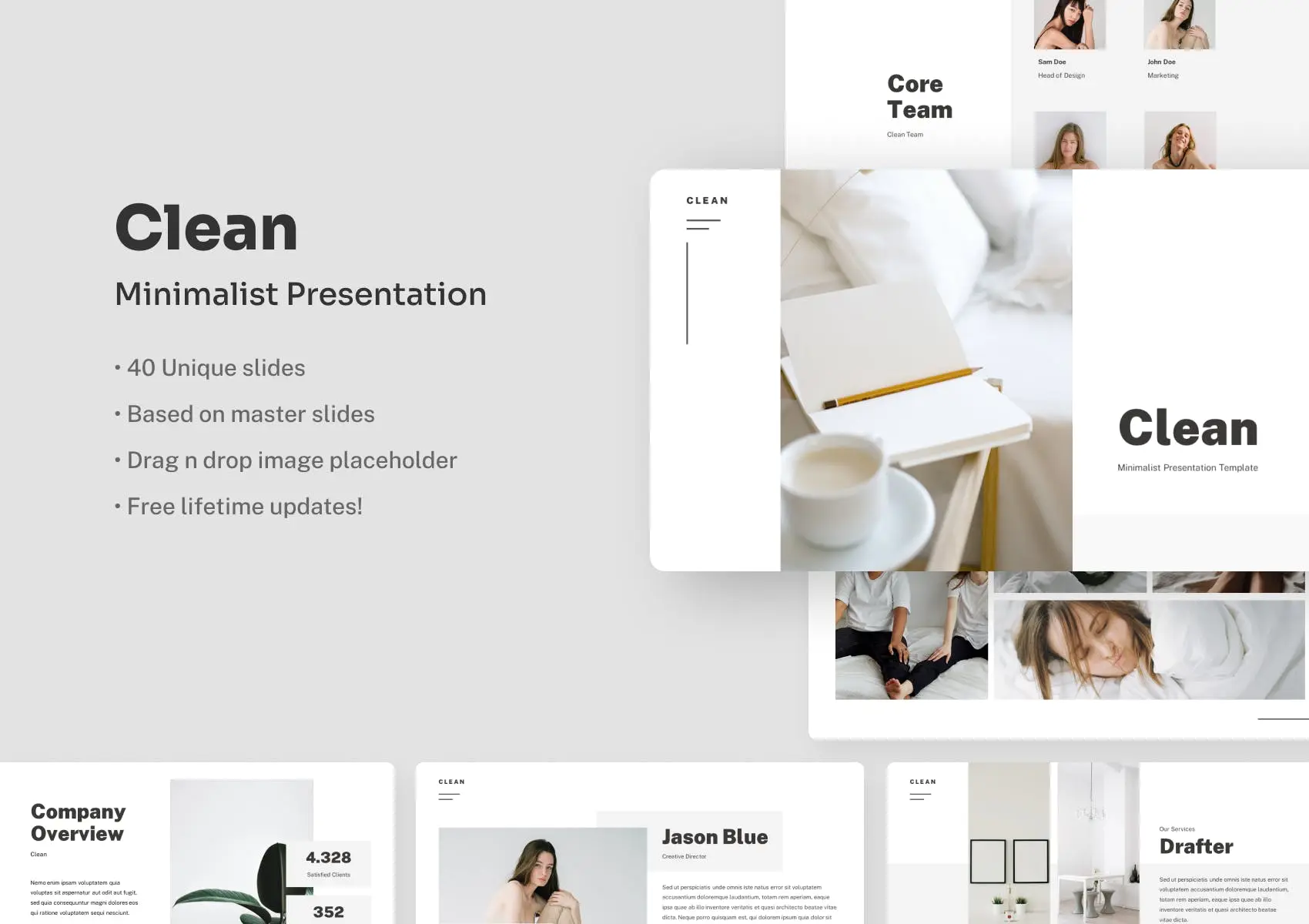 37 干净极简主义PPT模板下载 Clean – Minimalist PowerPoint Presentatio