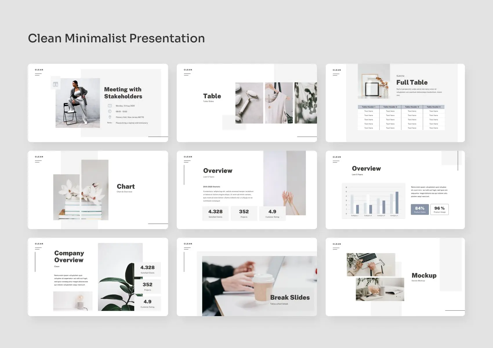 37 干净极简主义PPT模板下载 Clean – Minimalist PowerPoint Presentatio