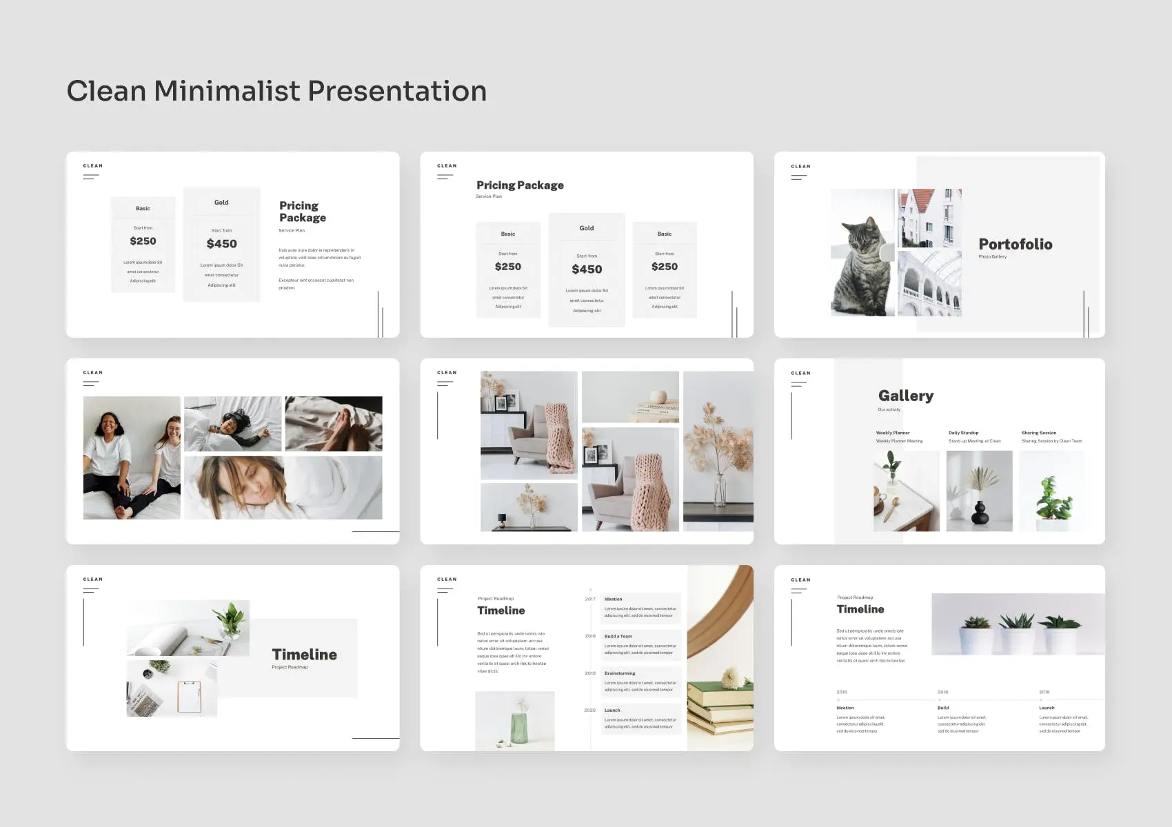 37 干净极简主义PPT模板下载 Clean – Minimalist PowerPoint Presentatio