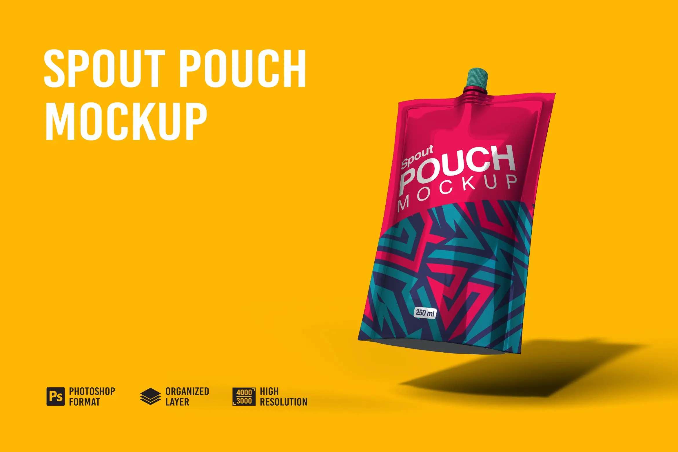 50 饮料吸嘴袋包装设计样机 Spout Pouch Mockup