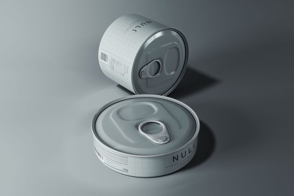 12 高品质的时尚高端罐头食品包装设计VI样机展示模型Canned Food Packages Mockup