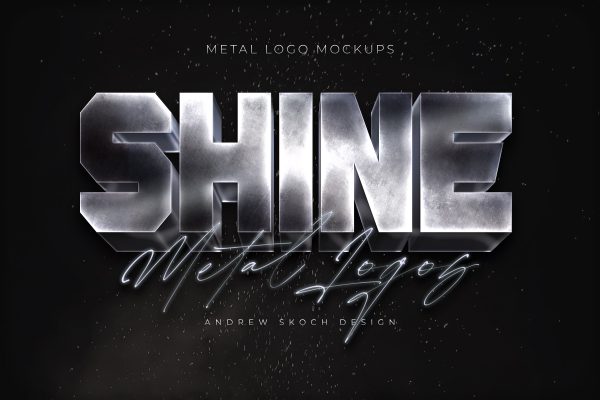 1478 8款复古未来金属字体PS样式一键生成特效 Shining Metal Text Effects