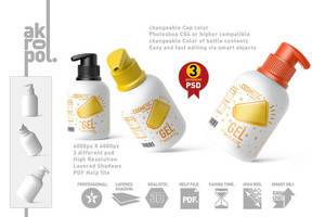 6 化妆品瓶子包装挤压瓶PS样机 (psd)Bottle Cosmetic Mockup 6102772