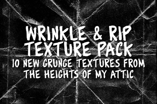 1624 撕裂褶皱纸张纹理图片质感叠加素材 Wrinkle & Rip Texture Pack