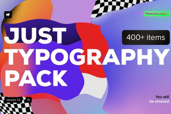 1650 Pr视频标题文字排版素材包Just Typography Pack for Premiere Pro