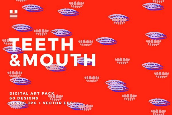 1689 70+款嘴巴牙齿无缝背景图片素材 Teeth & Mouth