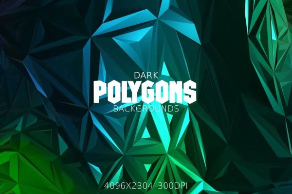 1993 6款深色多边形晶体结构高清背景图素材Dark Polygons Backgrounds