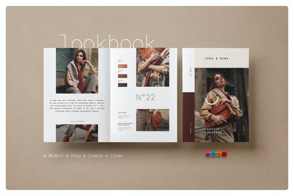2267 奢侈品牌皮包产品画册VI设计PSD排版源文件Catalog Lookbook