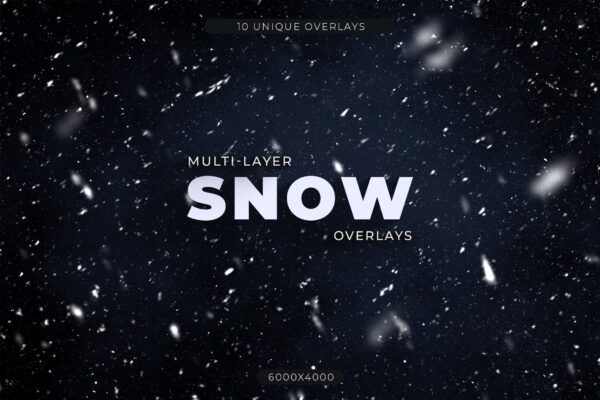 4835 10款逼真雪花大雪照片特效叠加素材 Multi-Layer Snow Overlays@GOOODME.COM