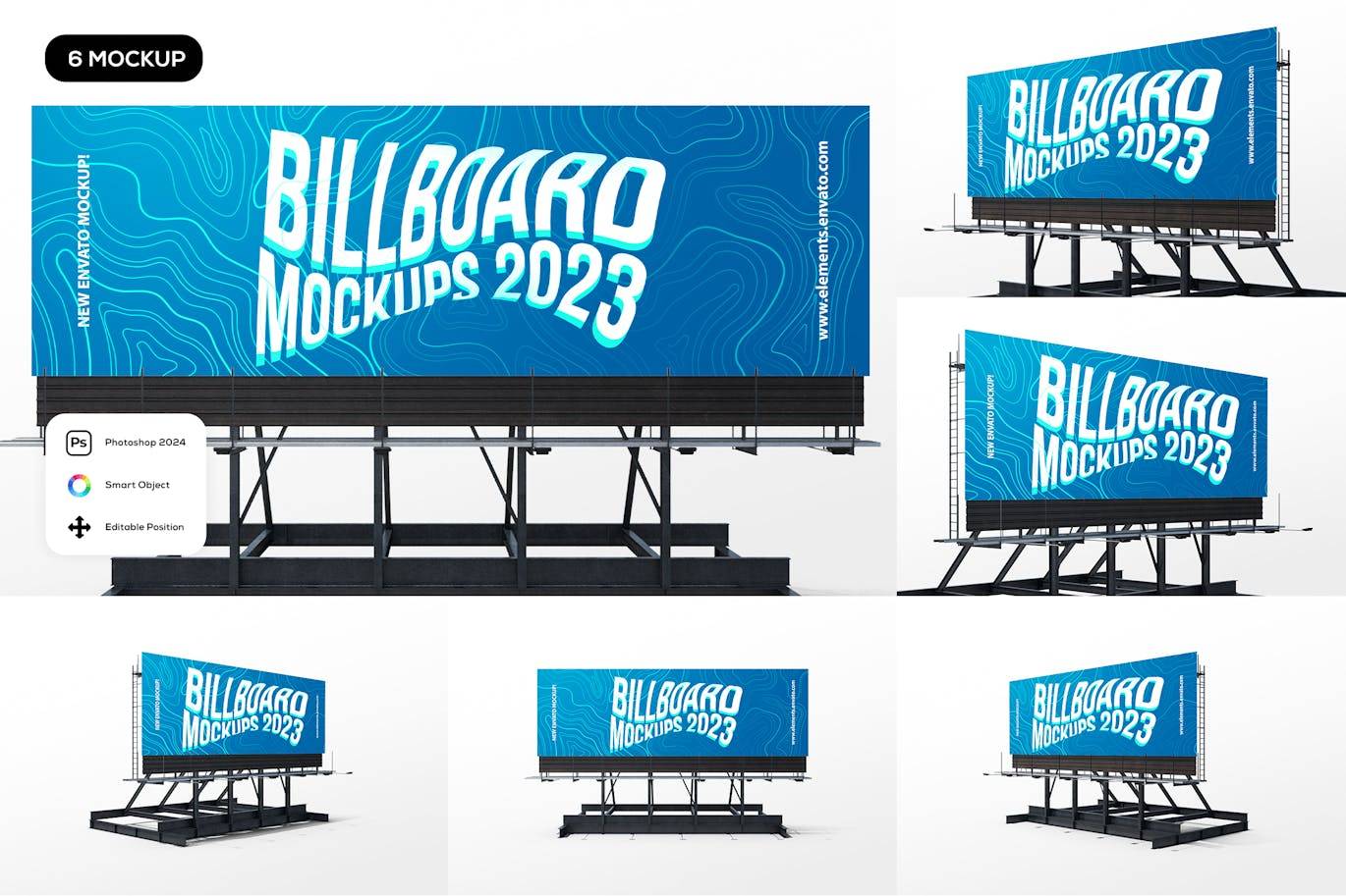 6162 高清美观景观广告牌样机-Landscape  Billboard Mockup